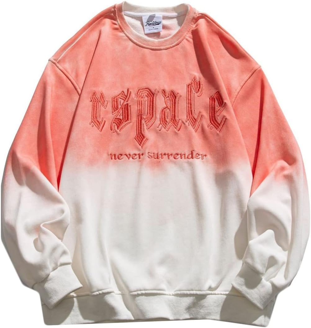 トレーナー 男性用 長袖 パーカー グラデーション 英字柄 プルオーバー ビッグシルエット ファッション 通気 伸縮性 丸襟 体型パカー トップス ソフト 丈長め カジュアル シンプル カッコイイ 春