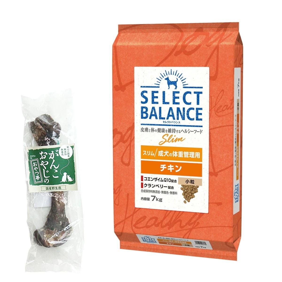 スリムチキン 小粒 7kg【国産鹿レッグボーン 1本Mサイズ付き】犬 ドッグフード