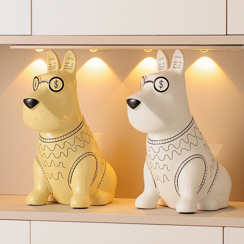 卓上オブジェ 置物 セラミック 犬 ティッシュボックス リビングルーム コーヒーテーブル 陶器製 ベッドルーム おしゃれ アニマル 動物 かわいい 贈り物 プレゼント ユニーク ティッシュケース イン