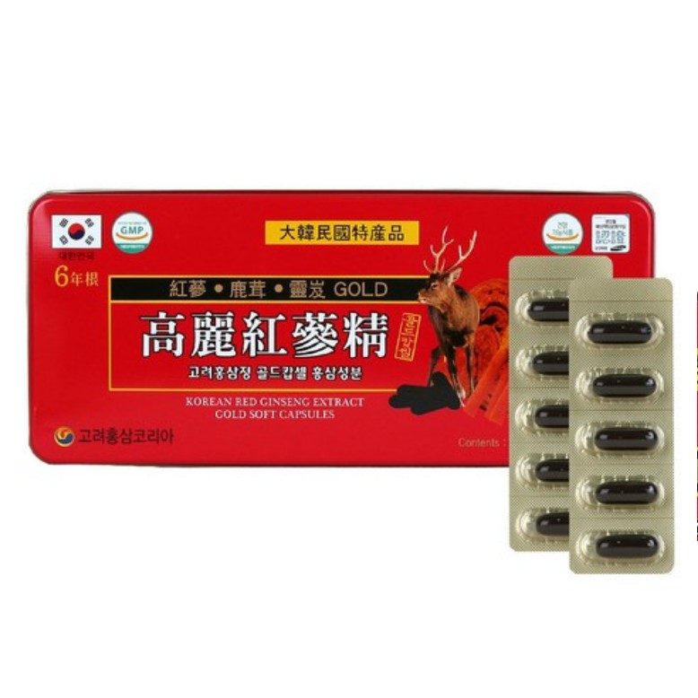 6年根 高麗紅参精 ゴールドカプセル (830mg x 120錠) x 2box