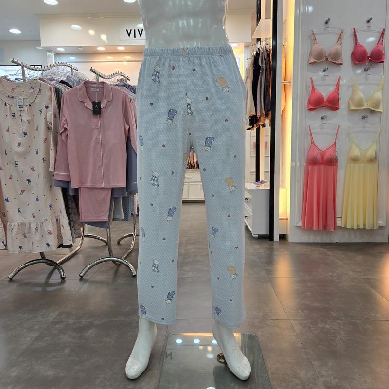 ポリ起毛 猫プリント 男性 イージーウェア パンツ EZ2951P