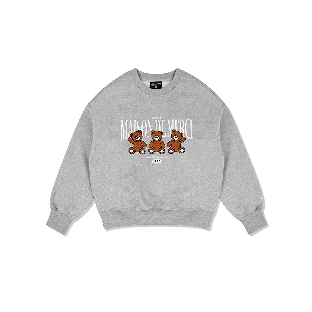 ファビュラスアーカイブ女性用クロップベアフレンズブックルスウェットシャツメランジ (FCC3TS451W)