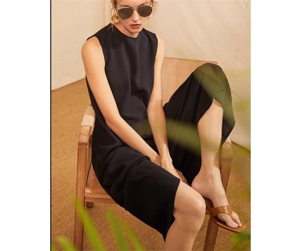 レディース ワンピース プルオーバー ドレス ロング 袖なし ノースリーブ ラウンドネック フレア ファスナー 大人可愛い シンプル カジュアル おしゃれ かっこいい レトロ ラフ ルーズ クール