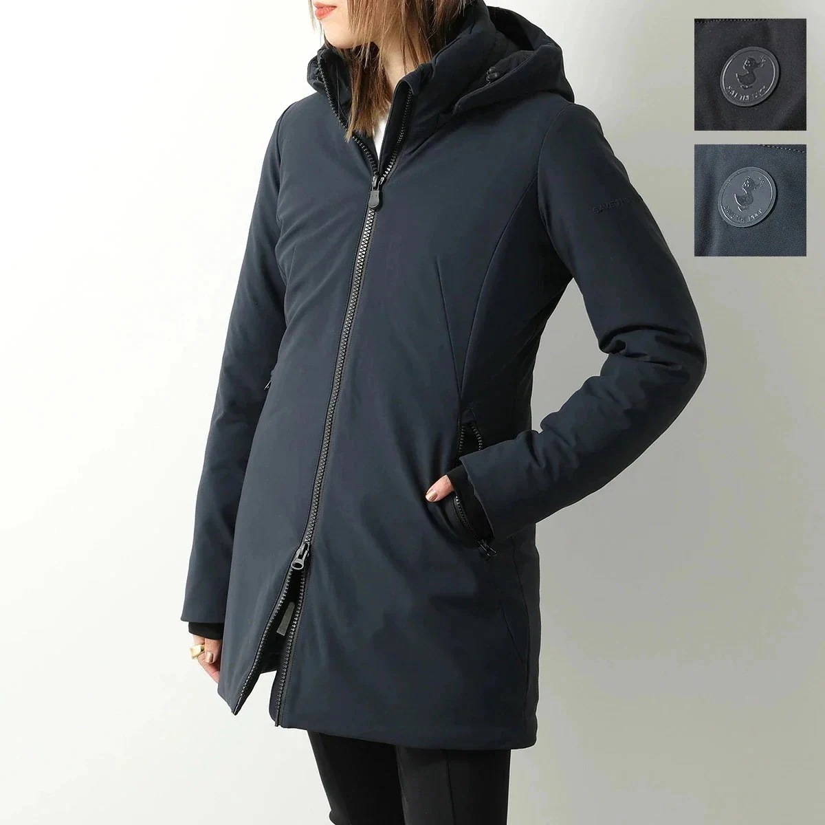 SAVE THE DUCK セイブザダック エコダウン LILA D43490W LEXY19 レディース パデッドコート フーデッド ミドル丈 カラー2色