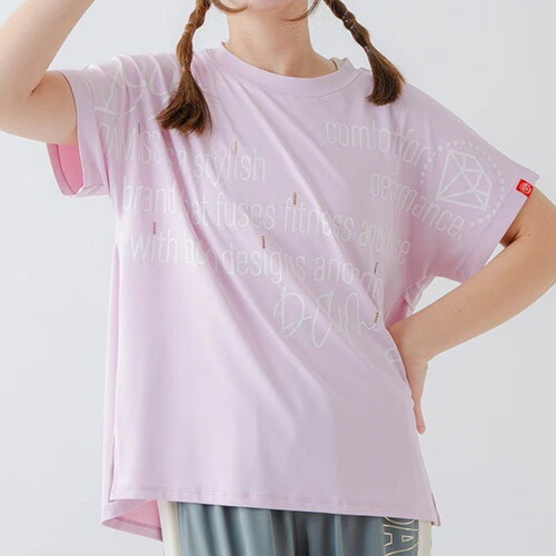 バックフレアヘムTシャツ フィットネス 半袖 ウィメンズ 1634-1467-PNK