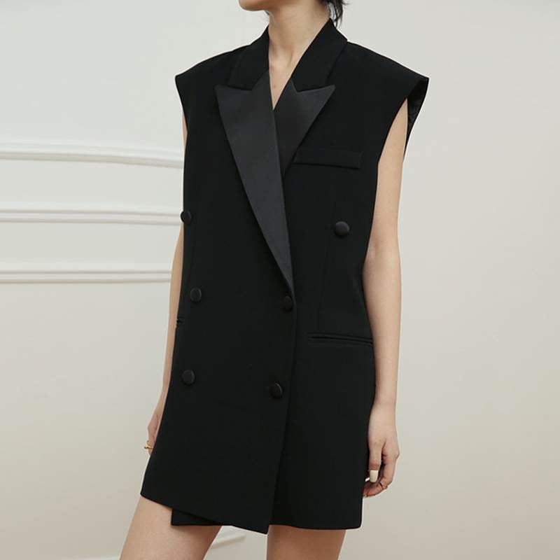 ロングベスト ベスト ロング丈 タイト シンプル おしゃれ かっこいい メンズライク ボーイッシュ クール フォーマル 無地 春 秋 お出かけ 休日 パーティー イベント 着回し ブラック 個性的 S 9,535円