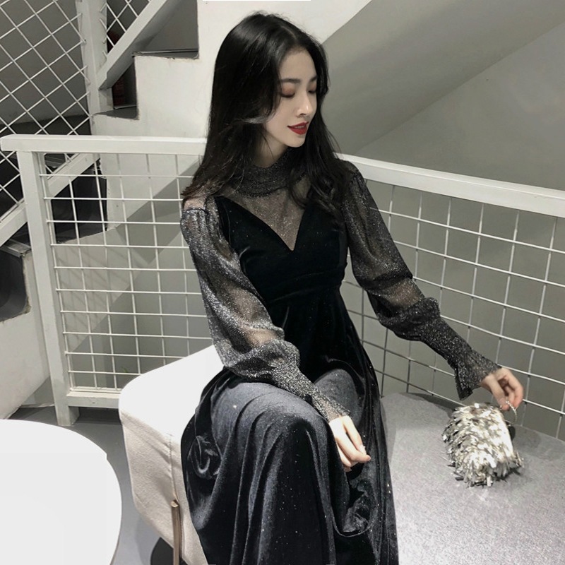 パーティードレス ミモレ丈 長袖 結婚式 ワンピース 大きいサイズ ゲストドレス 二次会 謝恩会 パーティードレス ミモレ丈 長袖 結婚式