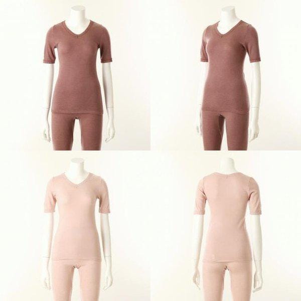 (正常) 25AW 自体発熱 エクウス素材 保温インナー 女性 3部袖トップス_C VLG5068A_C