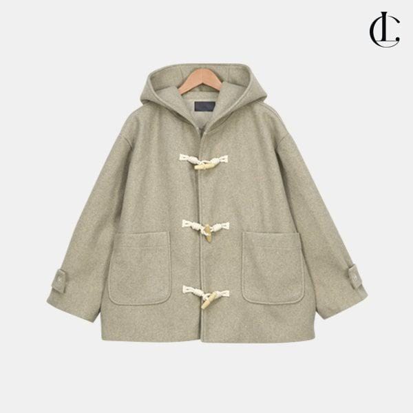 女性の冬のカジュアルもちコート ビッグフード ダッフルショートもち米 ハーフコート LOLT004