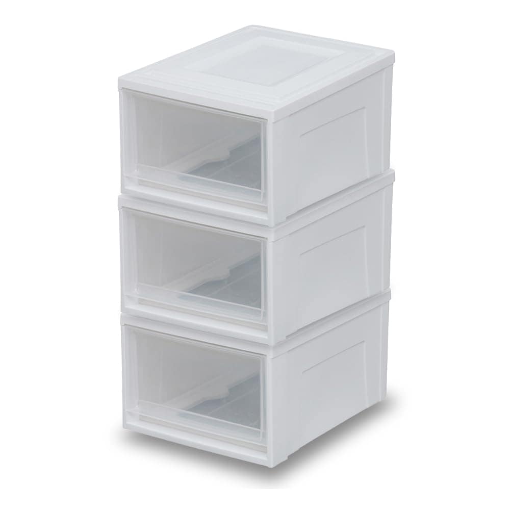 【3個セット】アイリスオーヤマ 収納ケース 引き出し クローゼット 圧倒的高コスパ 幅35×奥行45×高さ23.2cm ウォークインクローゼット 衣装ケース チェスト 日本製 プラスチック ホワイト/