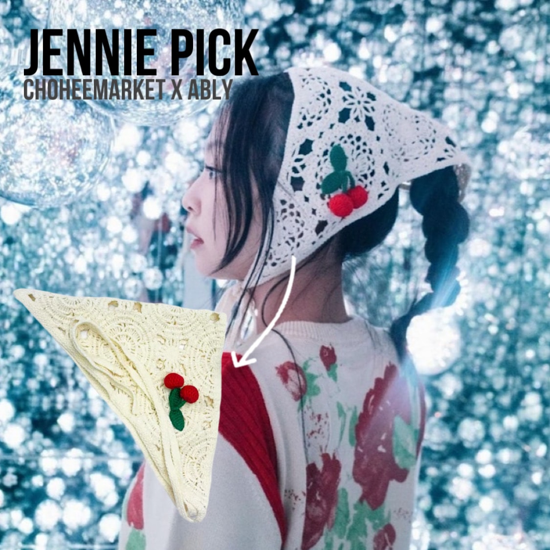 [Jennie pick!] ably(authentic)Triangular scarf, hair cuff, summer bandana, hair scarf