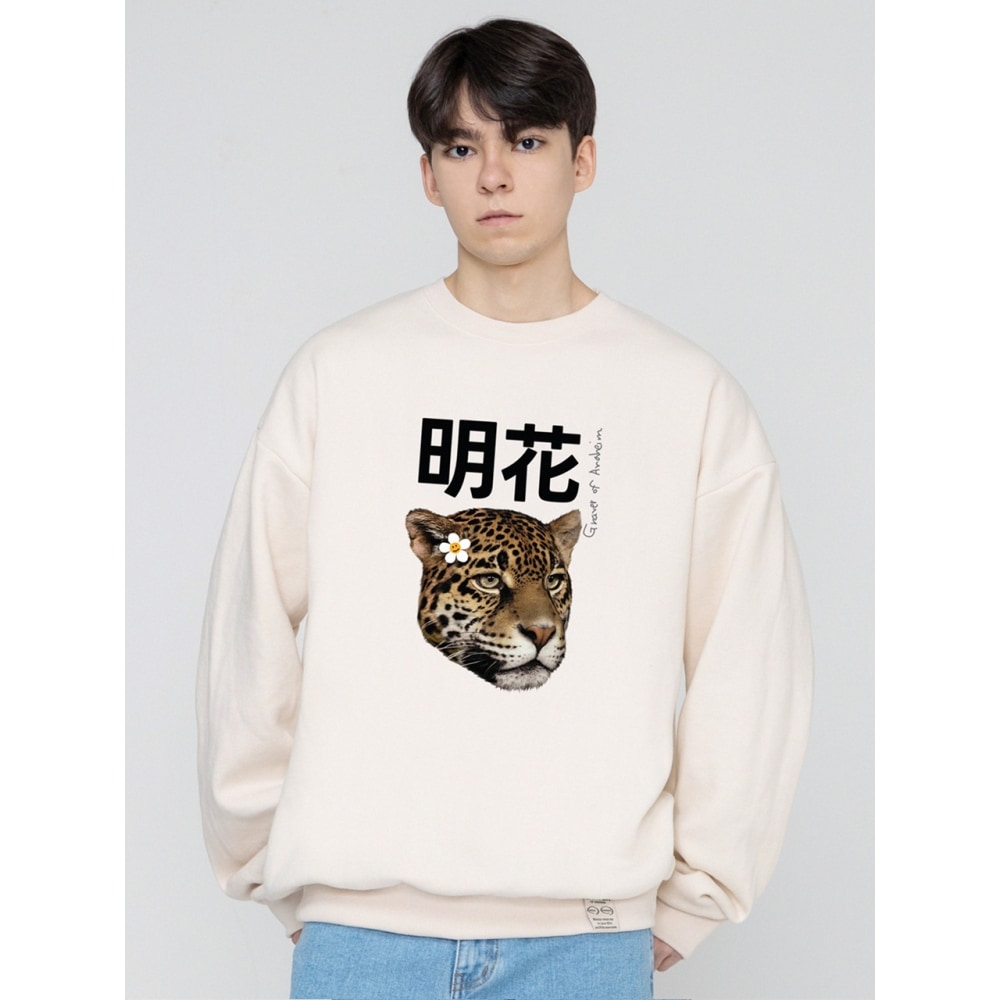 GRAVERフラワーリアルヒョウセンターマントゥーマンクリーム