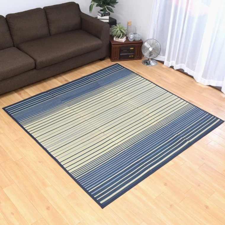 い草 ラグ 夏用 カーペット 2畳 約180×180cm グラデーション シンプル コンパクト 天然素材 ごろ寝 イ草 撥水 ウレタン入り ボリューム 上敷き ござ 畳 正方形 マット おしゃれ セン