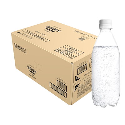 他サイト： by Amazon スパークリング強炭酸水 プレーン ラベルレス 500ml×24本 (Happy Belly)の商品画像