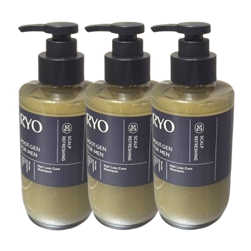 【3本セット】ルートジェン 男性向け 脱毛症状ケア シャンプー ティーツリー＆ユーカリプタスの香り 353ml × 3 / メンズ用 / 韓方スカルプケア / さっぱり洗浄 / 韓国ヘアケア