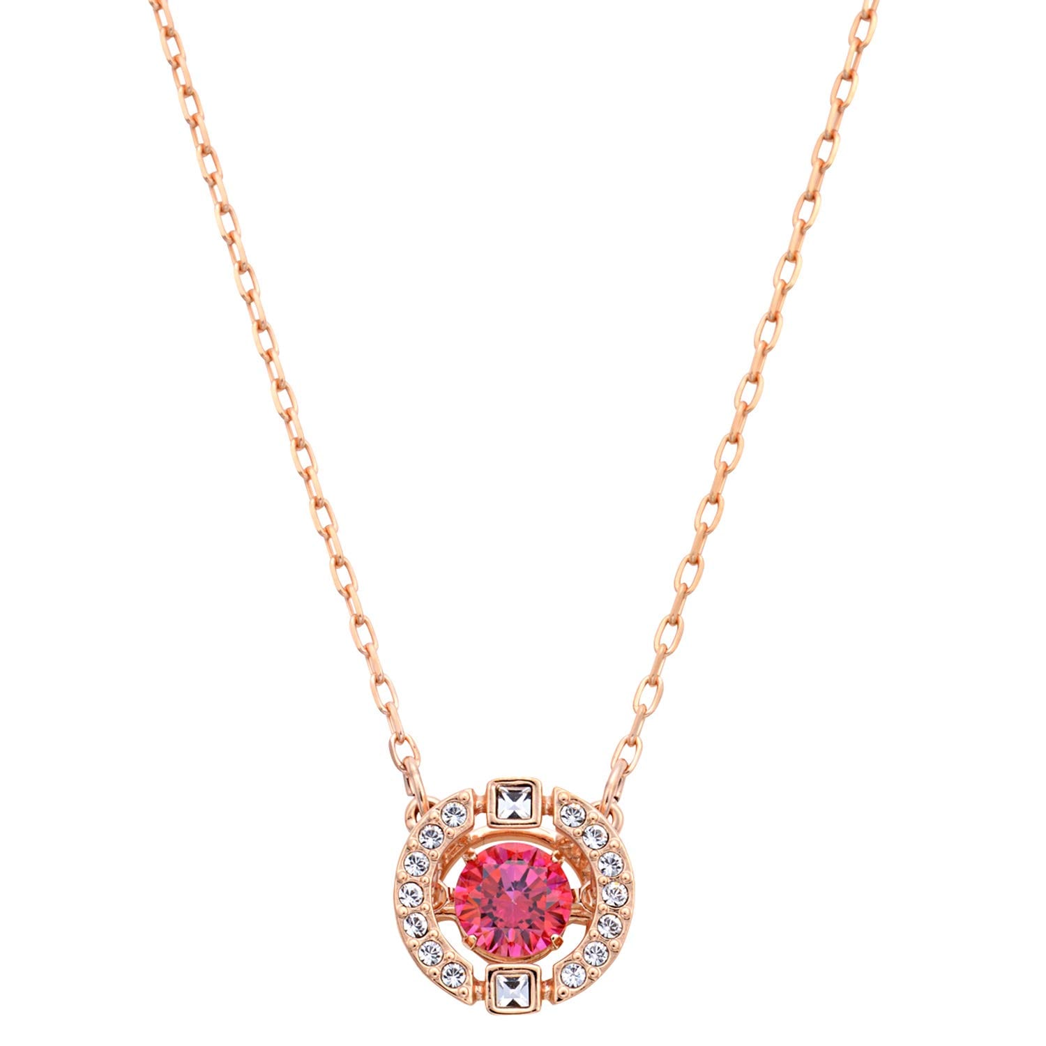 [スワロフスキー] SWAROVSKI Sparkling Dance Round Rose Gold/Red ダンシングクリスタル パヴェ ラウンド ネックレス(ペンダント) 5279421 [並行