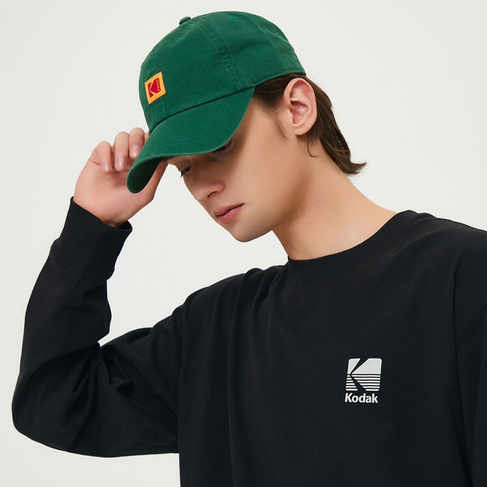 コダックアパレル スクエアロゴ リラックスフィット ボールキャップ GREEN
