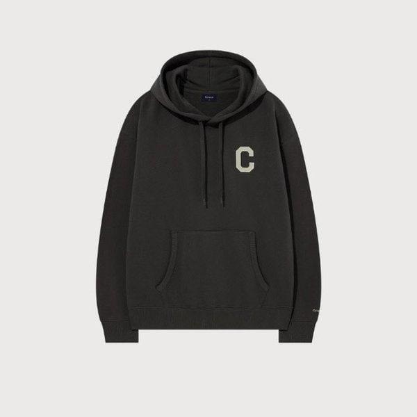 M フード付きスウェットシャツ CQK CO2503HD03-CH C ロゴ フーディー チャコール
