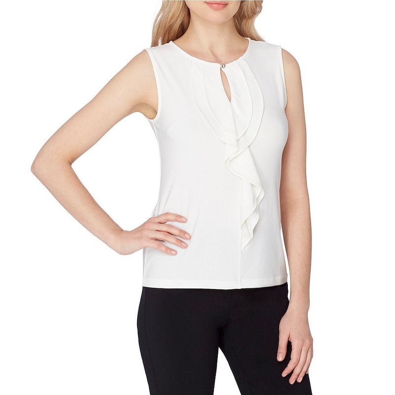 タハリ レディース トップス ブラウス【Tahari ASL Keyhole Neck Knit Top】Ivory タハリ レディース トップス ブラウス【Tahari ASL Keyhole Neck Knit Top】Ivory