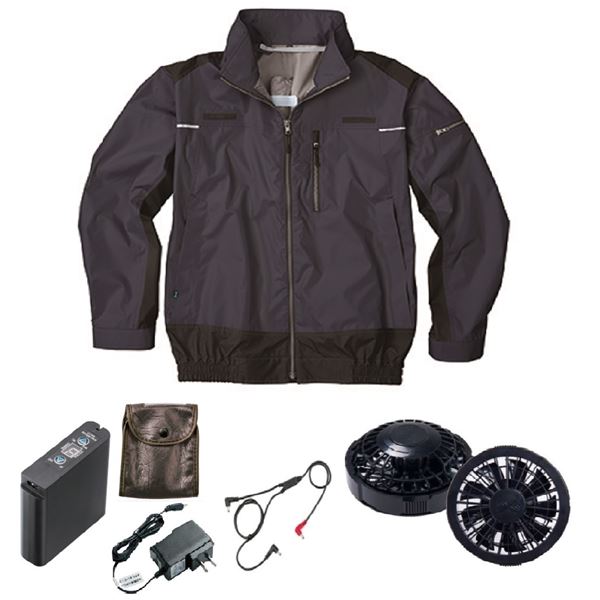 KU92110 空調服 ポリ製 遮熱フルハーネス仕様 FAN2200B/LIPRO2 紺色 5L