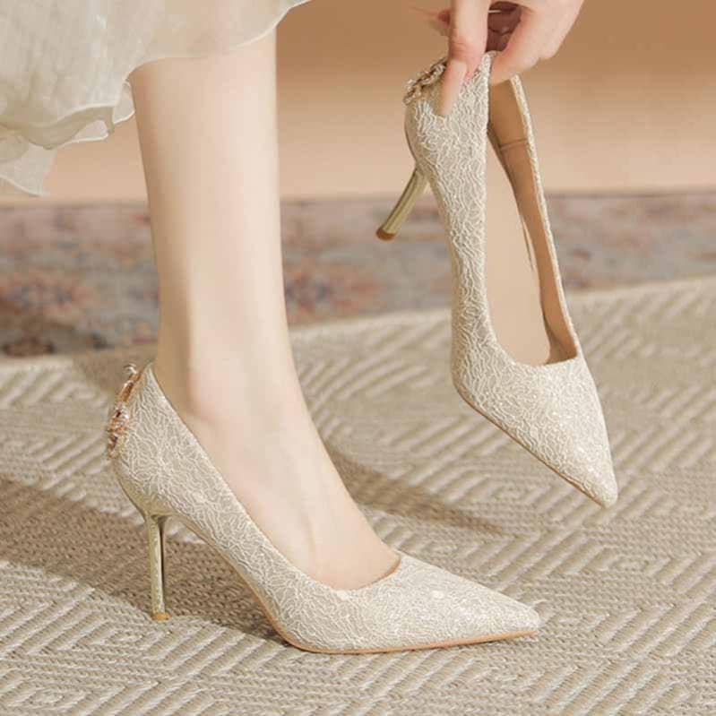 500円OFFクーポン ポインテッドトゥ パンプス レディース 春夏秋冬 結婚式パンプス 低反発 痛くない 履きやすい 美脚 ヒール5/7/9cm ラメ キラキラ 結婚式 入学式 卒園式 小さいサイズ 6,429円