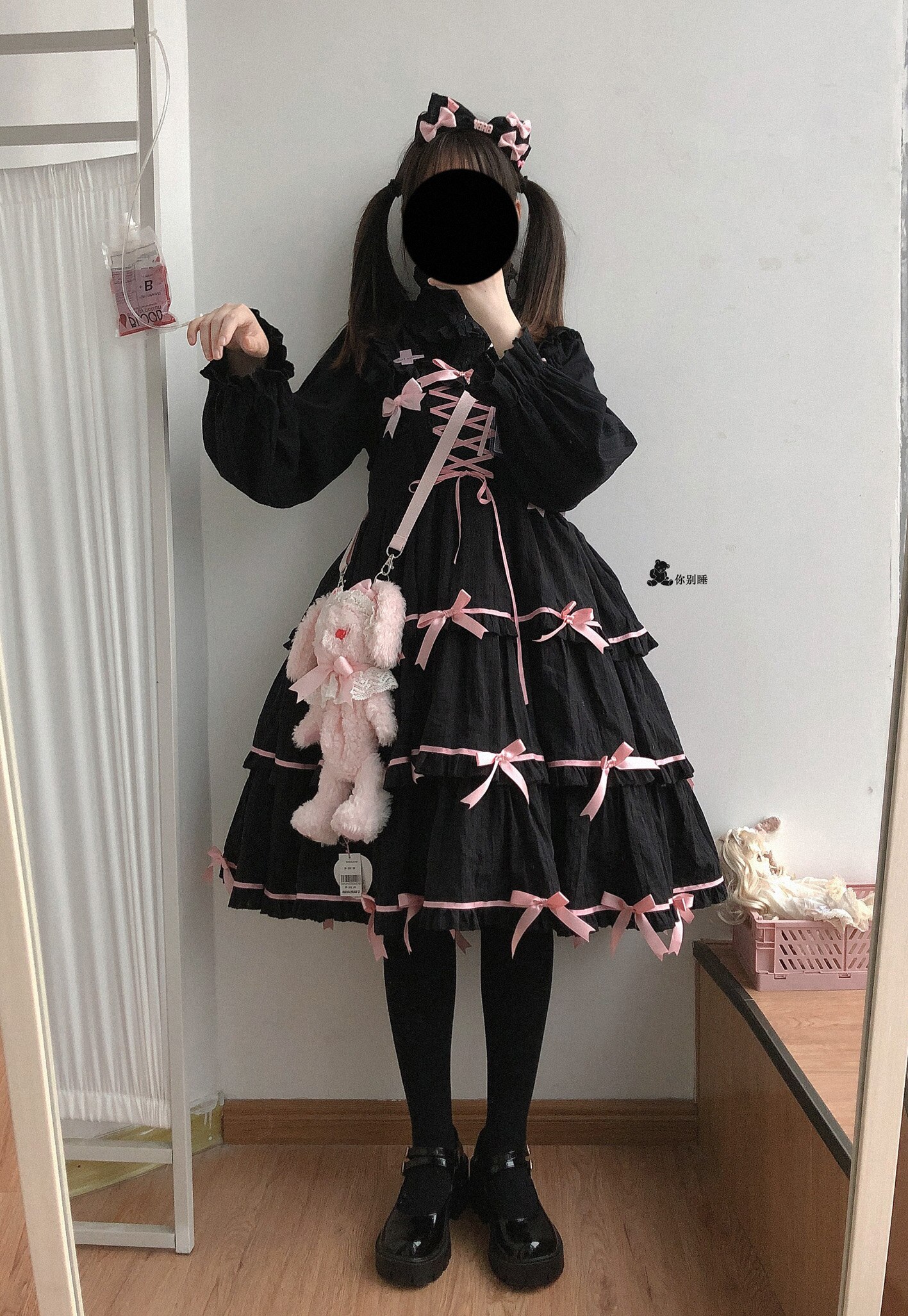 メガ割 ニューサマーガールピンクボウタイパンクスウィートプレッピースタイル jiaci