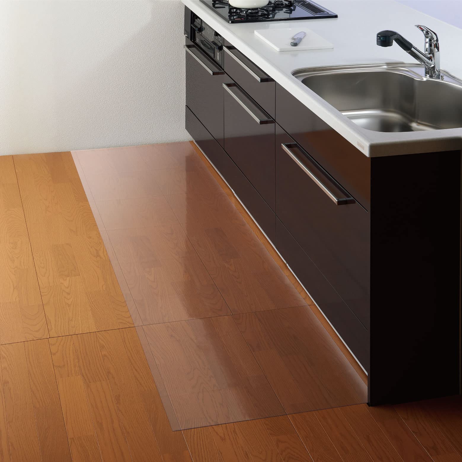 【質の高い日本製】Belca(ベルカ) 日本製 透明マット キッチンマット 250cm 幅250×奥行60×厚さ0.08cm クリア 保護マット キズ 汚れ 防止 お手入れ簡単 カットOK 床暖房対応