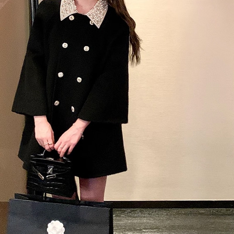 miu系千金毛リバーシブルコート高級感ウールコートゆったり