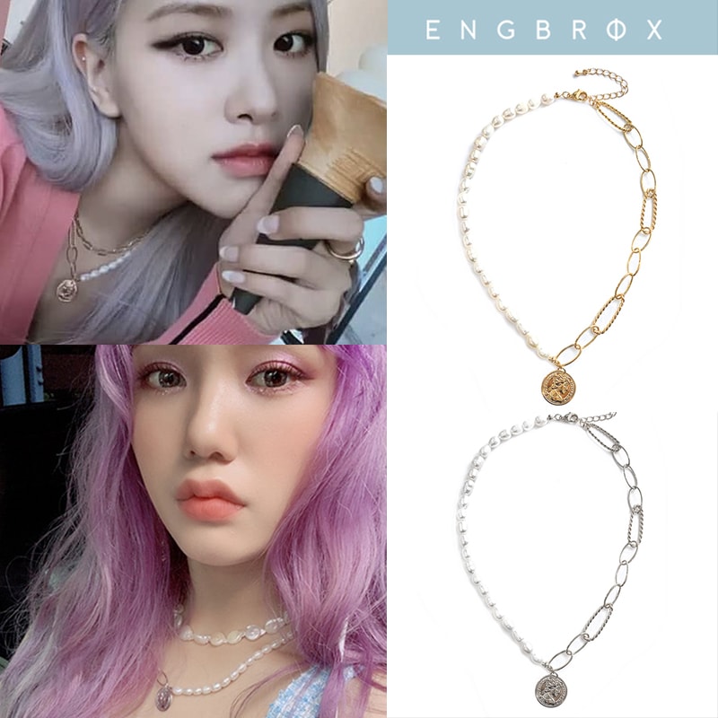 【EngBrox】kelly coin necklace (Gold / Silver) BLACKPINK着用 BLACKPINK着用 [ENGBROX] KELLY COIN NECKLACE