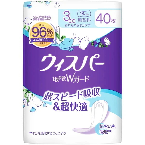 製品タイプ:尿漏れパッド P&G ウィスパーの大人用おむつ 比較 2026年 