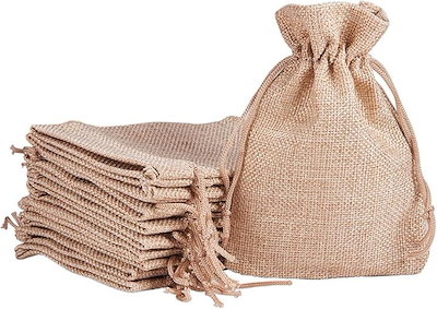 他サイト： 麻袋 巾着 小物入れ ポプリ入れ おしゃれ 小さめ 無地 ラッピング袋 10枚セット 13 x 18cm(13 x 18cm)の商品画像