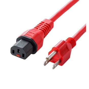 サンワサプライ 抜け防止ロック式電源コード レッド・1m APW12-515C13LK01R
