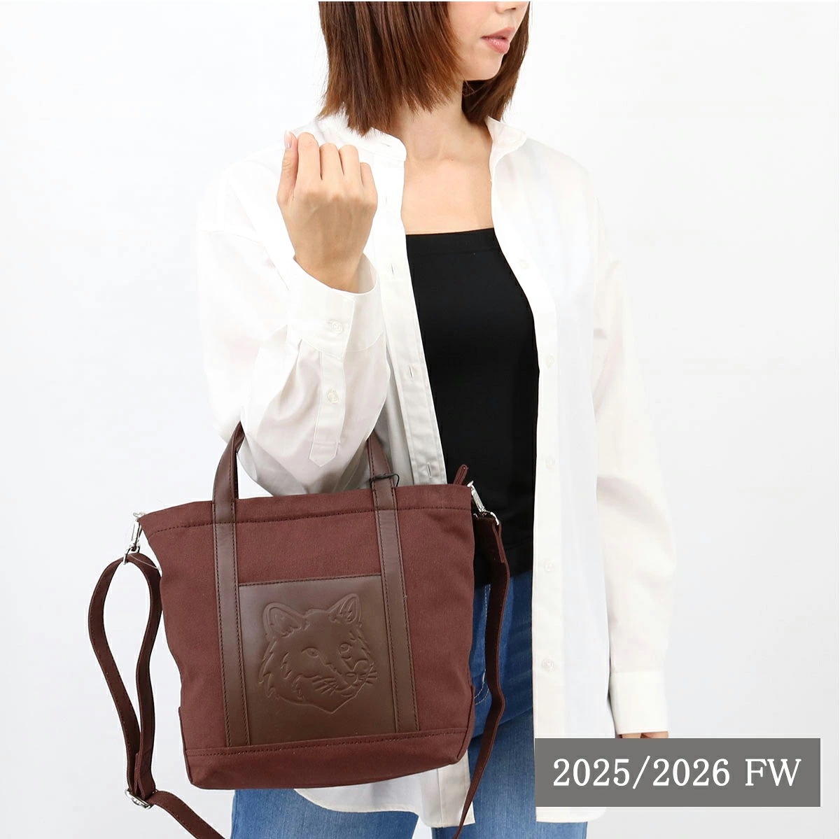 トートバッグ PW05105OF0002 ロゴ刺繍 フォックスヘッド スモール FOX HEAD SMALL TOTE ショルダーバッグ 2WAY メン