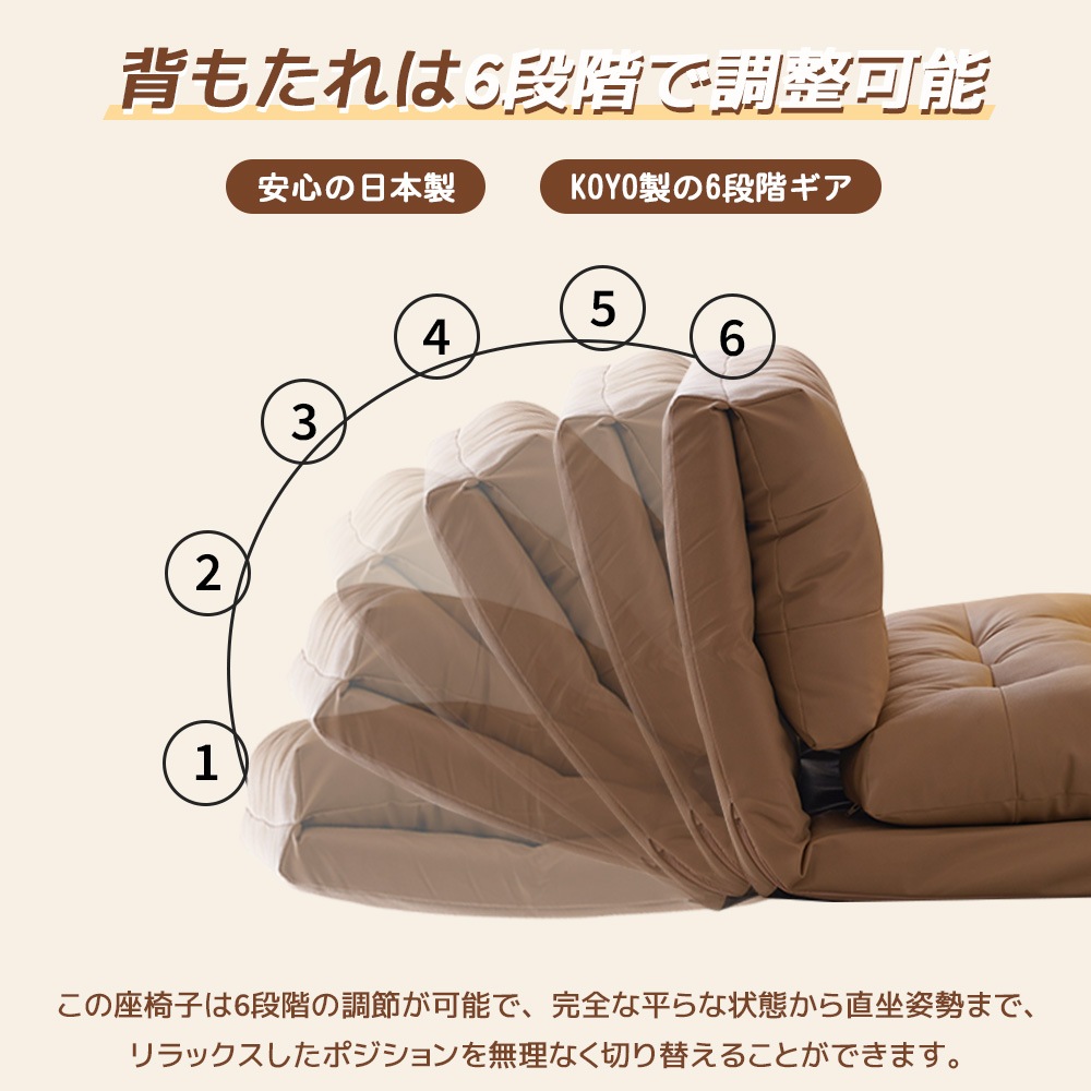 581ソファーベッド ソファベッド ローソファー 2人掛け マルチに使える3WAY 幅108cm 6段階リクライニング クッション付き 座椅子 1人掛け 2人掛け ソファ 折りたたみ 折り畳み コンパ