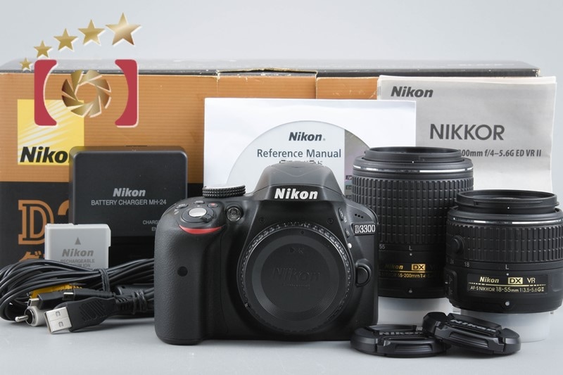 D3300 ダブルズームキット ブラック シャッター回数僅少 元箱付き