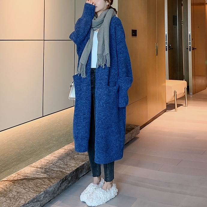 トップス レディース カーディガン ニット S M L XL 韓国 ロングカーディガン アウター レッド ブルー ブラック ベージュ ロング丈 長袖 可愛い かわいい シンプル カジュアル 大人可愛い 6,856円