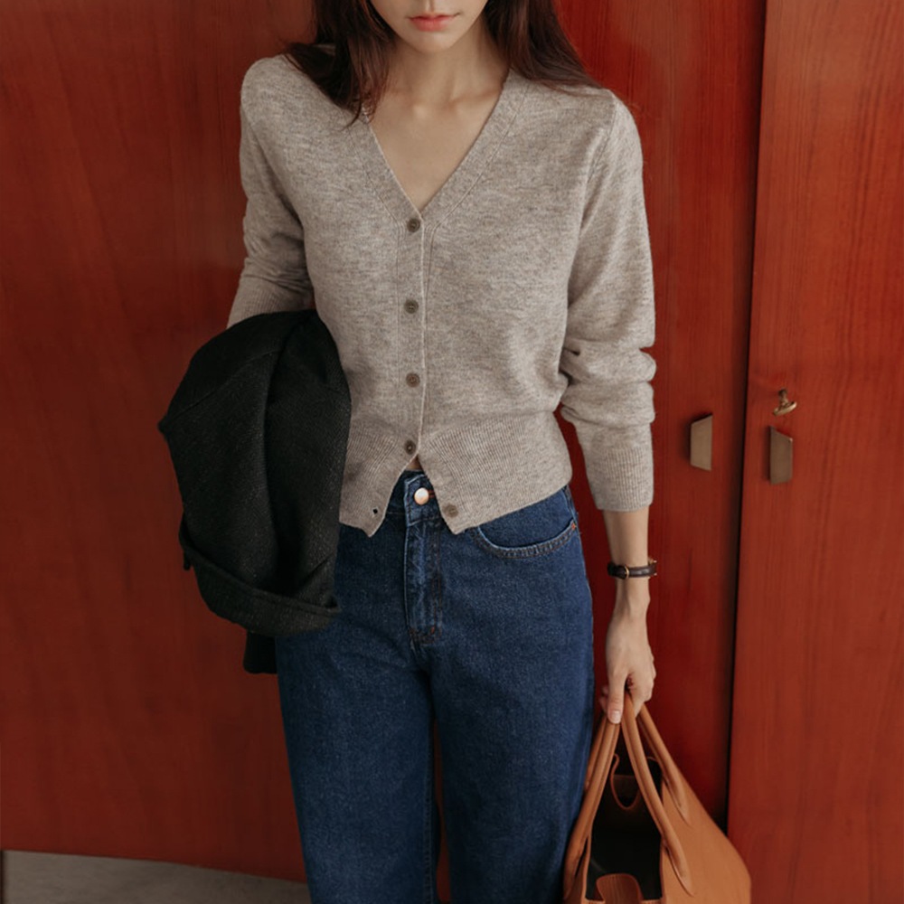 レイモキャッシュウールボカシニットカーディガン