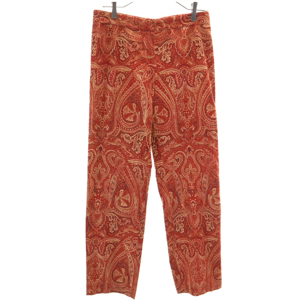 90s スロベニア製 オールド 総柄 コーデュロイパンツ 38 レッド レディース
