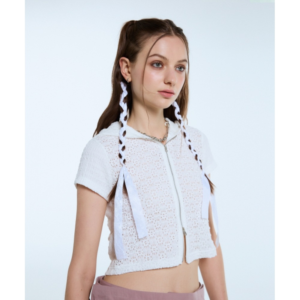 ラティジェント L11 ミックスフードジップアップ (ホワイト)