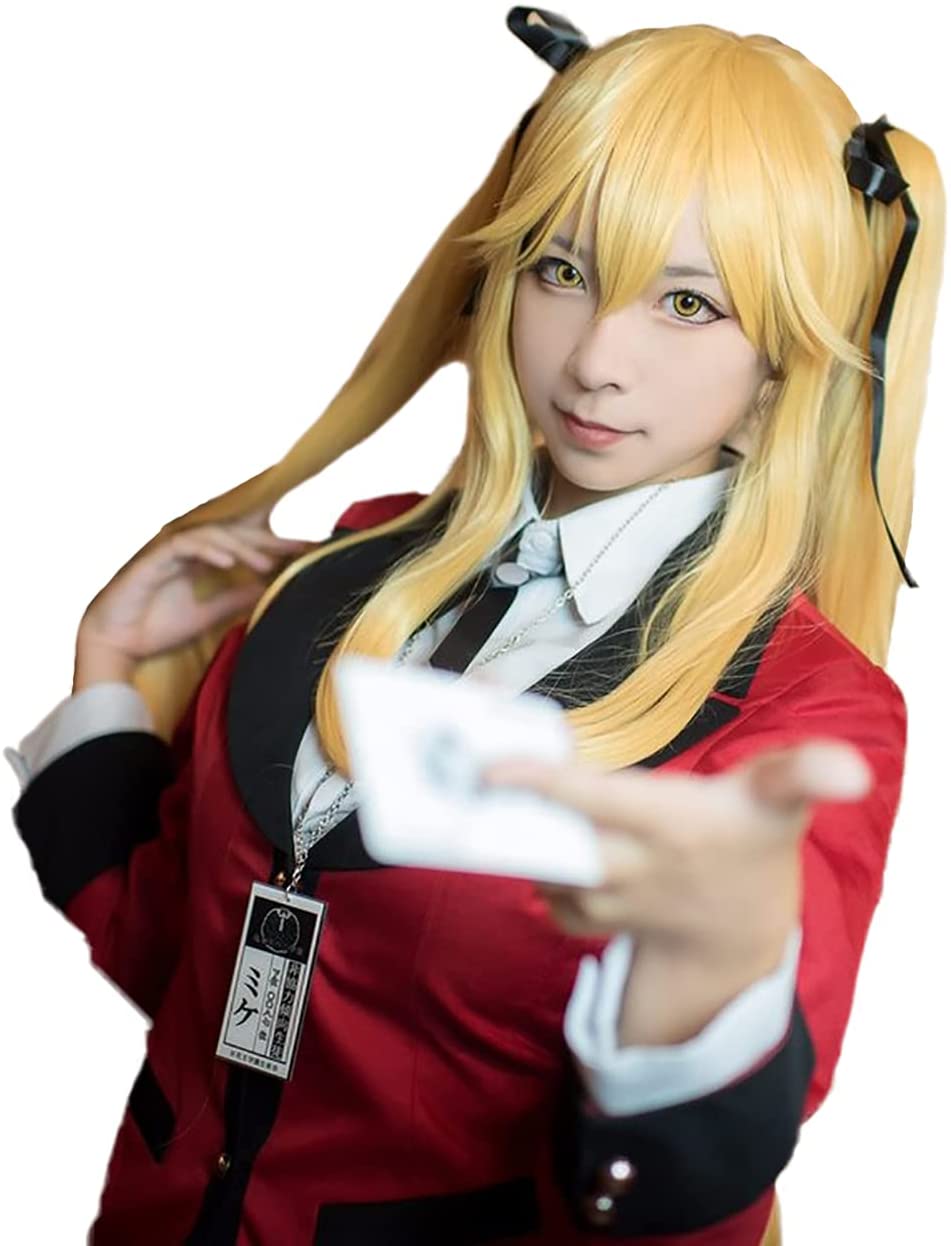 ウィッグ付き 賭ケグルイ 早乙女 芽亜里 メアリ コスプレ ハロウィン 衣装 金髪 セット