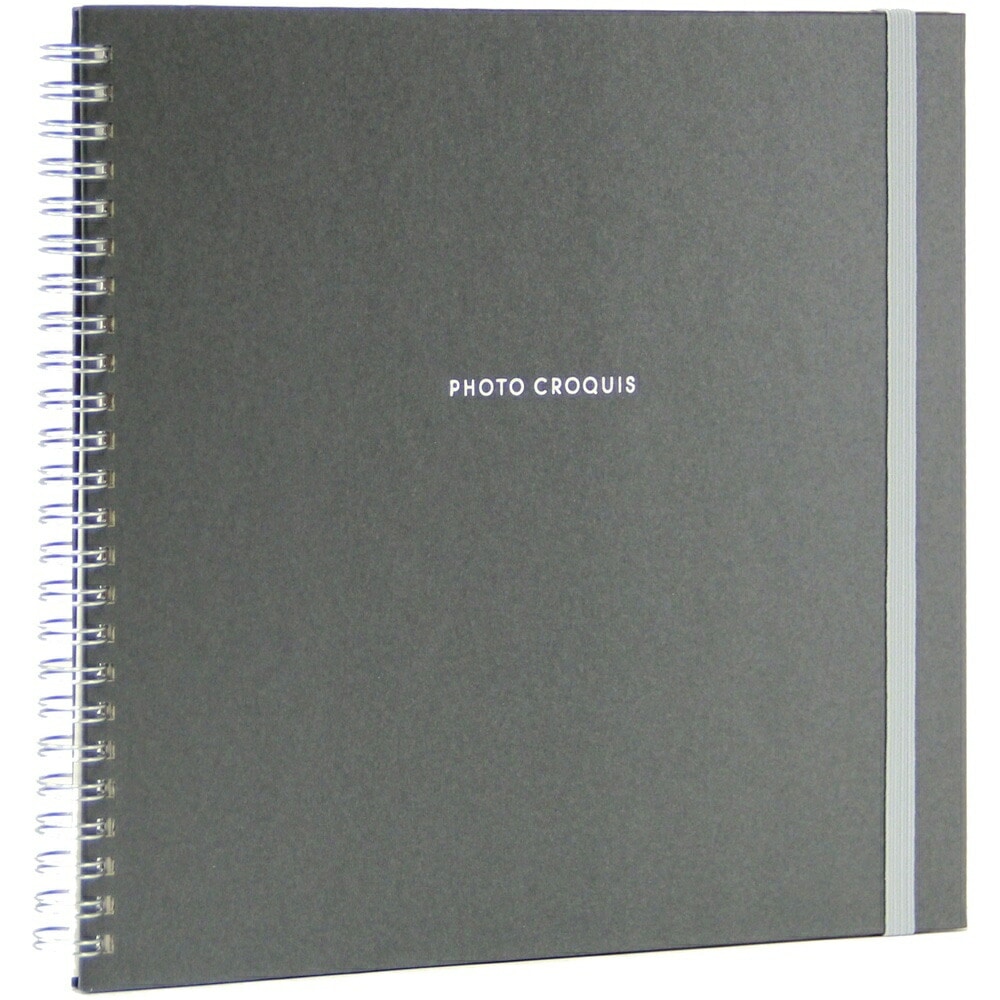 （まとめ買い）フォトクロッキー リング式アルバム スクエアM かけるのエアー台紙 ブラック アKA-MWF-150-D [x3]