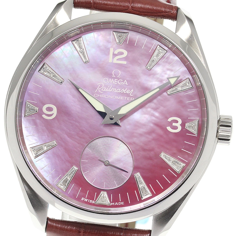 オメガ OMEGA 2806.77.40 シーマスター レイルマスター ダイヤインデックス 手巻き メンズ 美品 箱・保証書付き_823283【中古】