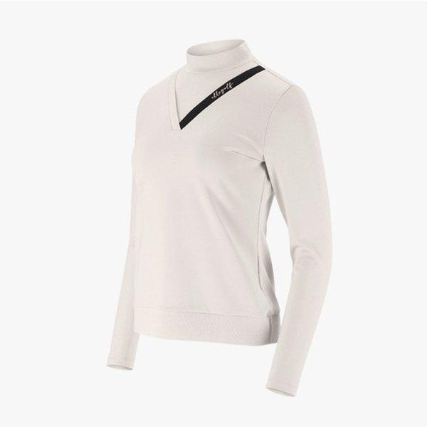 女性 秋 レイヤード型 モックネック Tシャツ 6K65452_201YS