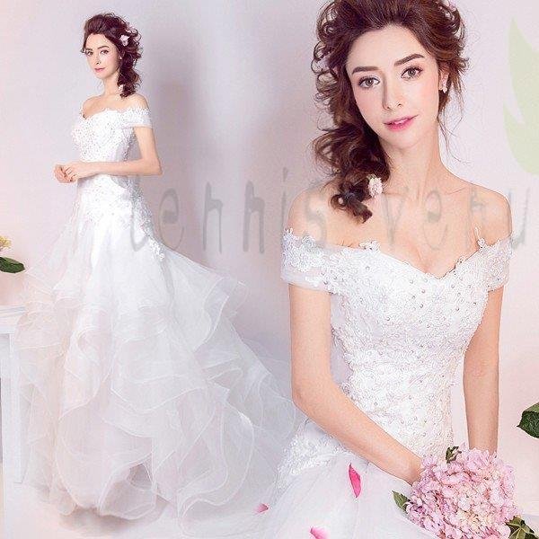 ウエディングドレス マーメイドライン 安い ロングドレス 結婚式 ブライダル ウェディングドレス 二