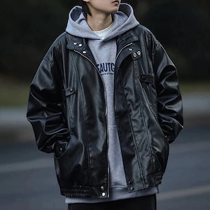 Qoo10] SATUR SATUR レッチェレザージップアップジ : メンズファッション