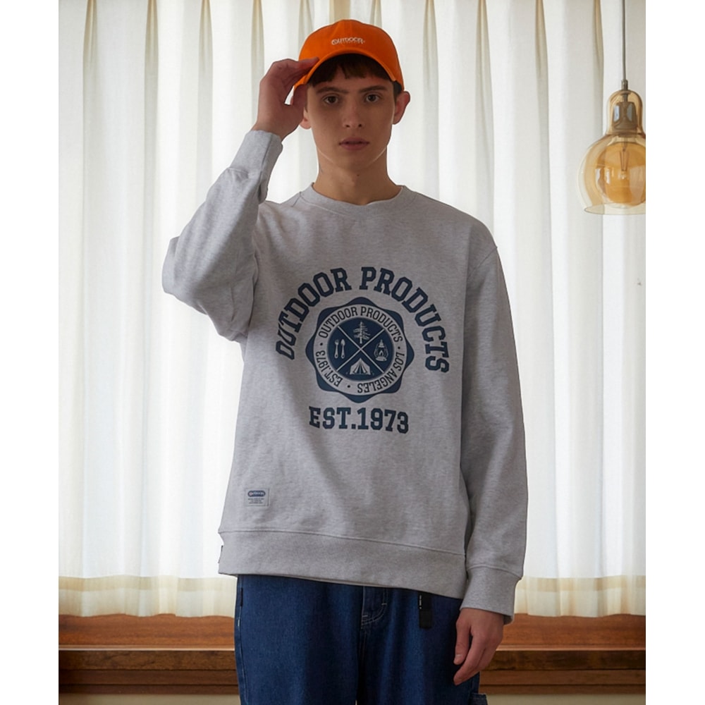 OUTDOOR PRODUCTS バシティロゴスウェットシャツ VARSITY LOGO SWEATSHIRT