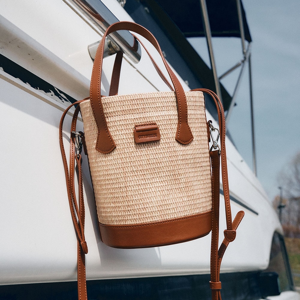 シティブリーズ シティ ラフィア バスケット ショルダー_ブラウン