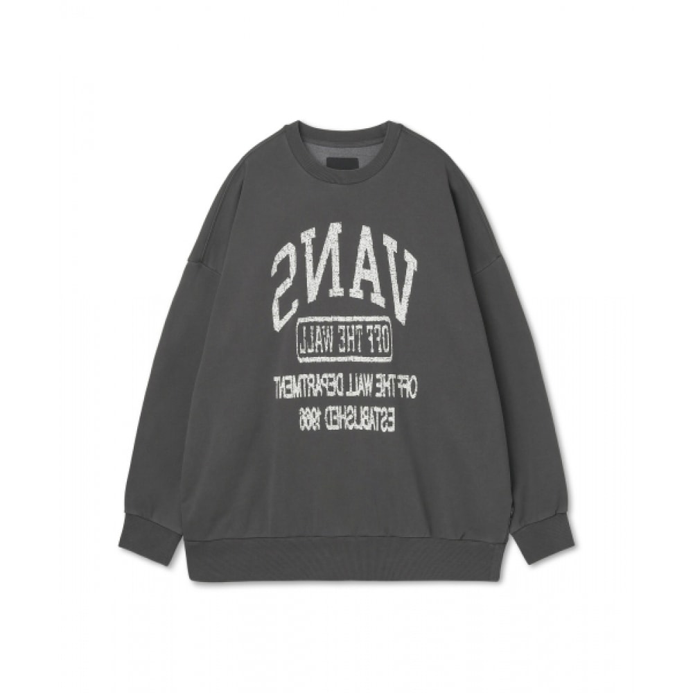 バンズソールリバースロゴクルーネック-アスファルト/VN000NE01O71