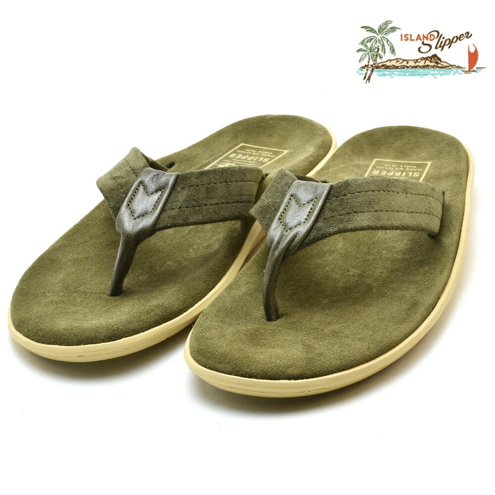 アイランドスリッパ ビーチサンダル スエード グリーン メンズ レディース ISLANDSLIPPER PT203SL SUEDE THONG ARMY GREEN OLIVE[pt203sl-arm