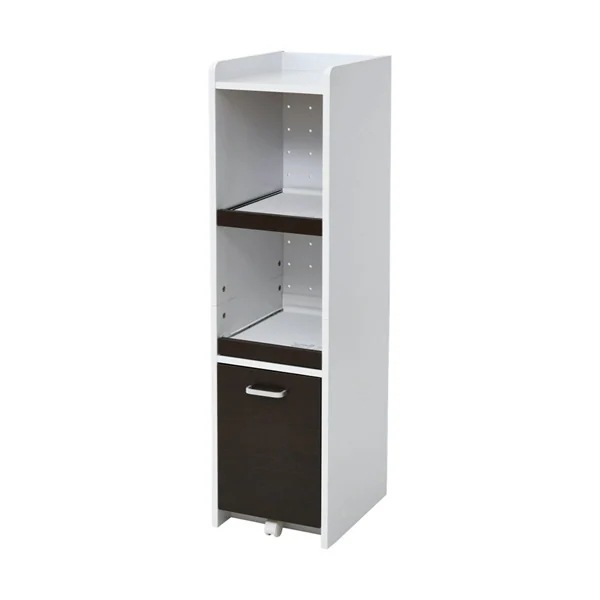 JKプラン すきま 隙間収納 キッチン 幅32.5 奥行42.5 高さ124 FKC-0531-WHDB ホワイト×ダークブラウン